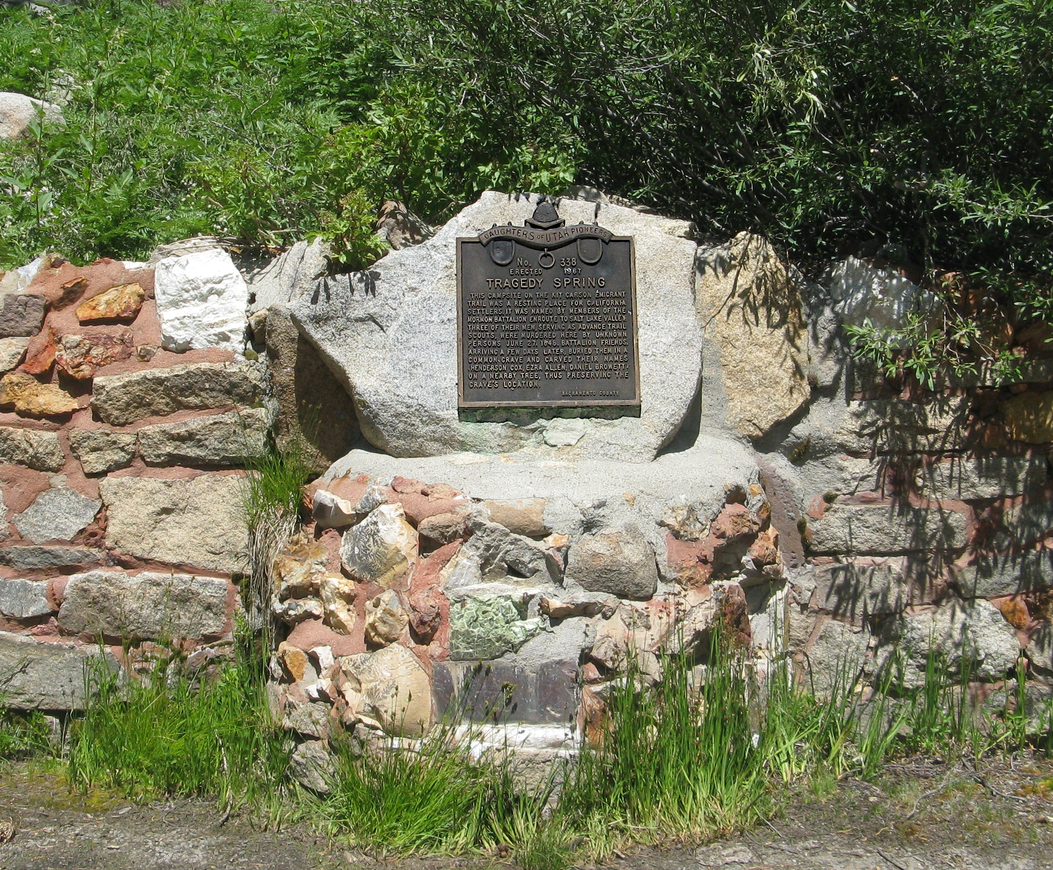 Tragedy Springs Daughters of Utah Pioneers